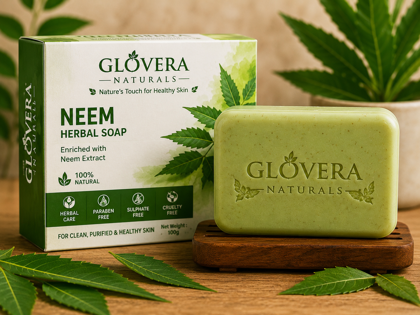 Glovera Naturals Neem Herbal Soap - 100g
