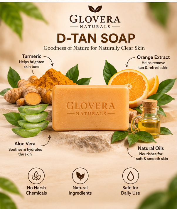Glovera Naturals D-Tan Soap – Natural Cleansing & Tan Care | 100g