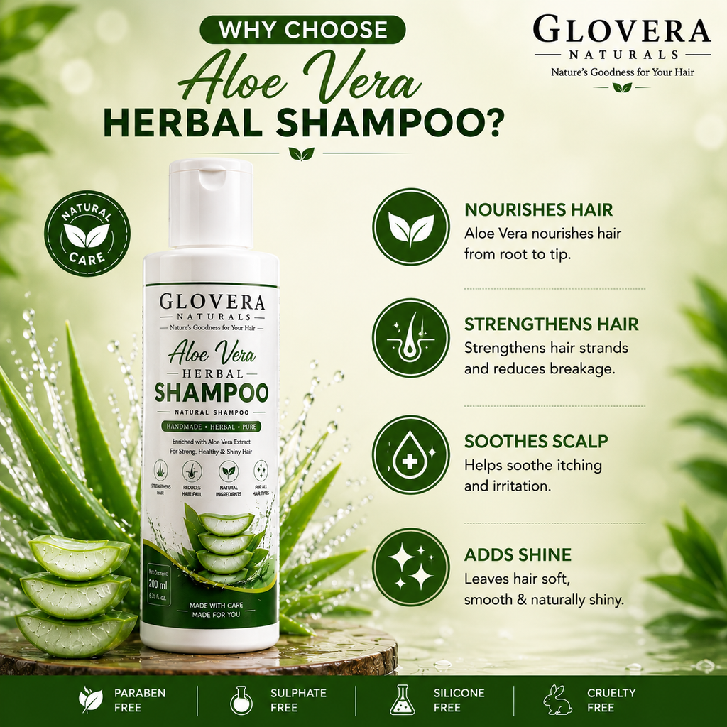 Golvera Naturals Aloe Vera Organic Shampoo | Aloe Vera Extract | 200 ml