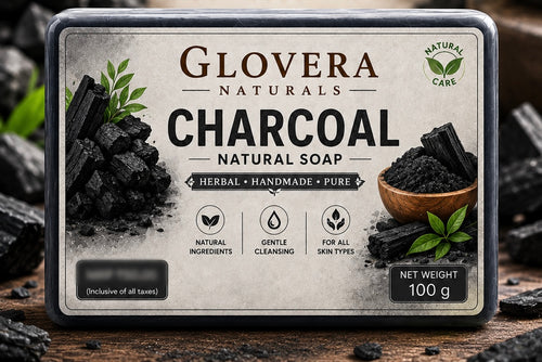 Glovera Naturals Charcoal Herbal Soap | 100g | Premium Herbal Bath Soap